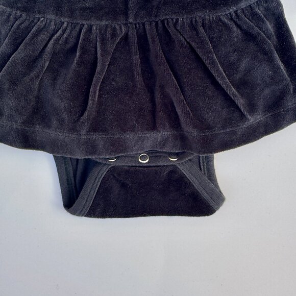 Kate Quinn Velour Skirted Bodysuit / Peplum Dress – Black, 6-12M | NWT - Picture 5 of 6